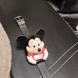 VINTAGE 1990 SOUNDS FUN MICKEY MOUSE TALKING TIME WATCH EXCELLENT CONDITION